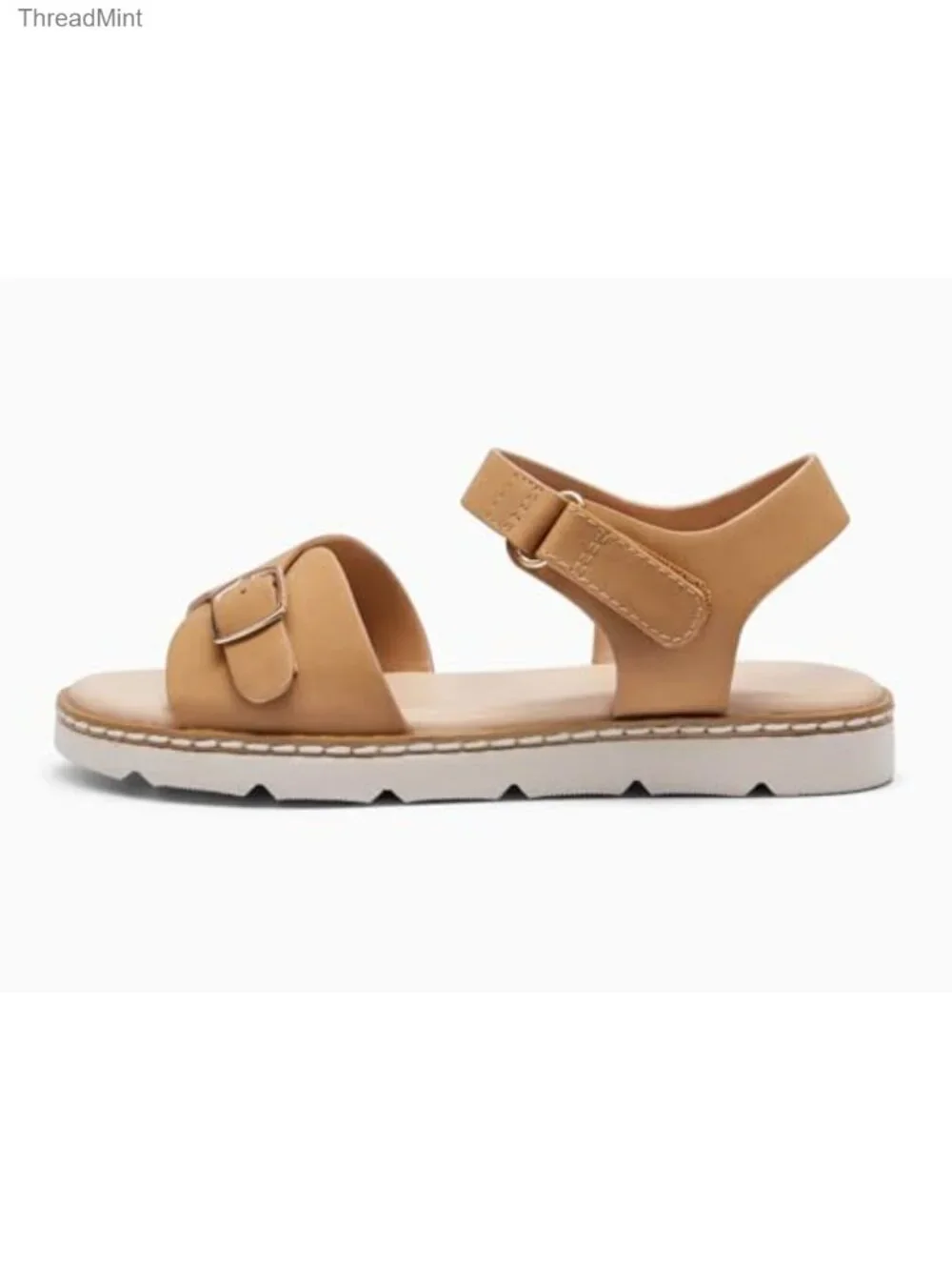 Girls Open Toe Sandals Adjustable Buckle Ankle Strap Comfortable Flats
